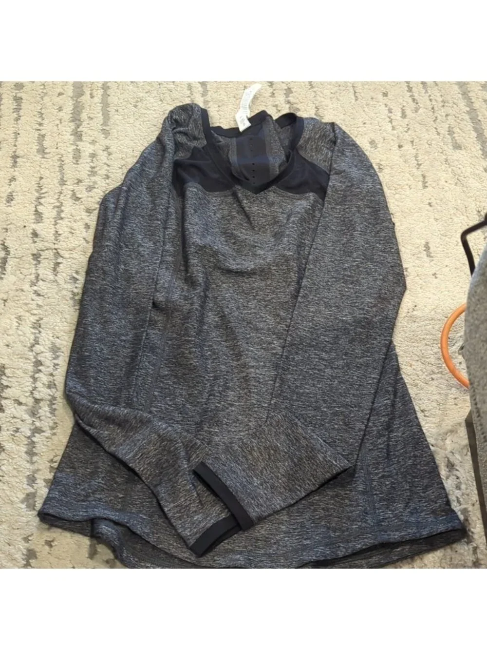 Lululemon Pace Pusher Long Sleeve Heathered Black / Black